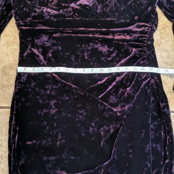 RALPH LAUREN dark purple velvet faux wrap cocktail dress NWT - Picture 10 of 12